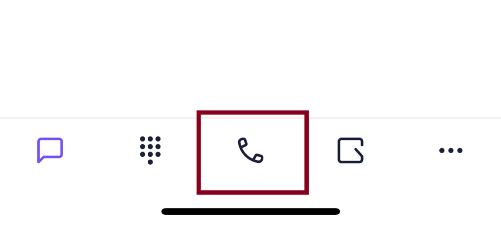 phone icon with red box surrounding it.